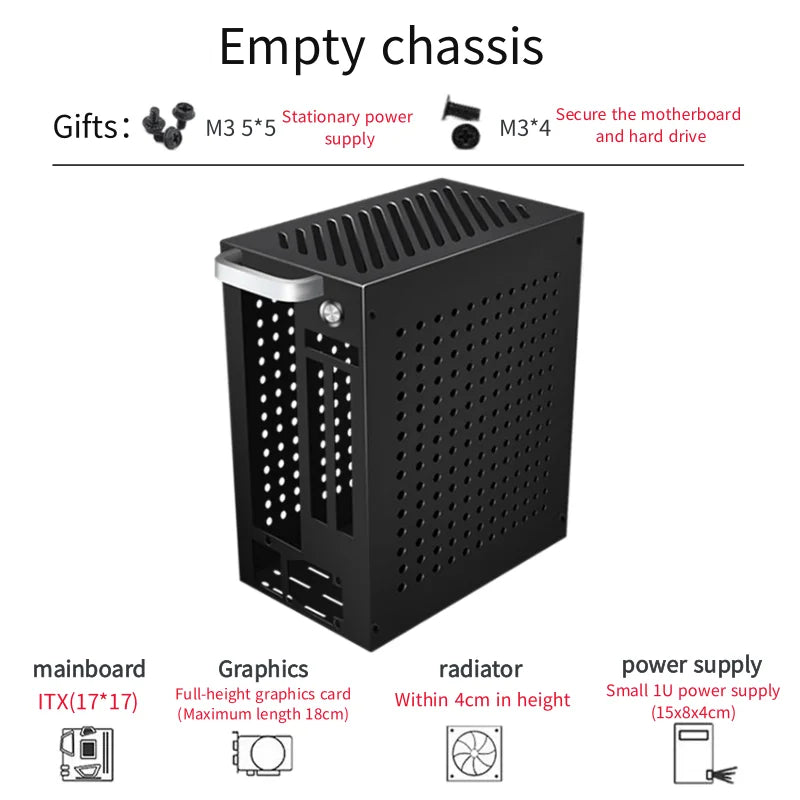 High Quality Desktop ITX Case for Home Computers Mini-ITX Form Factor Adapted to FLEX Power Supplies Most Popular Product Stock