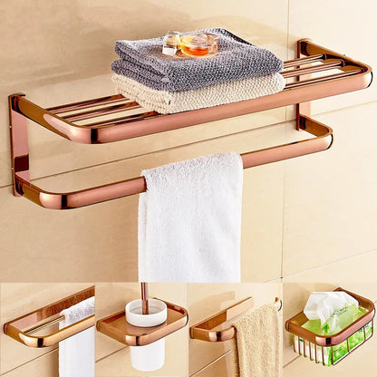 Rose Gold Bathroom Hardware Set Bathroom Accessories Kit Bathroom Towel Rack Set