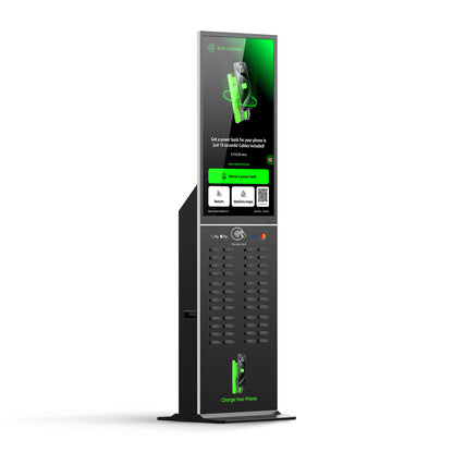 Commercial 48-Slot Mobile Phone Charging Station Vending Machine 43-Inch Touch Screen NFC Power Bank Rental for Public Spaces