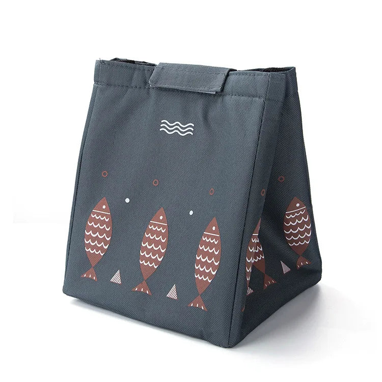 New Fashion Cute Simple Fish Pattern Lunch Bag Cooler Bag