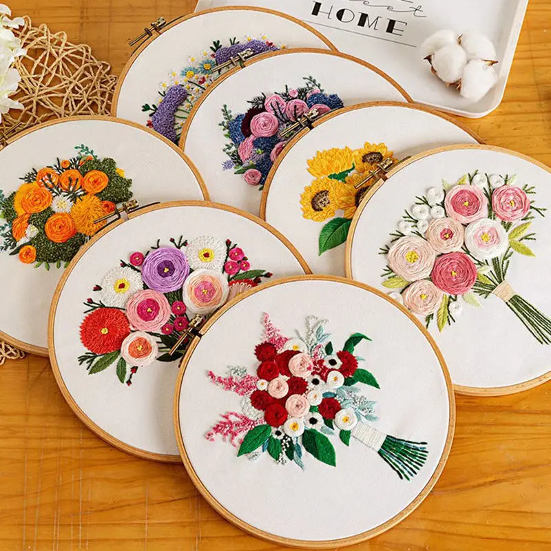 VANCY ARTS Printed Cross Stitch Patterns for Beginners Printed Embroidery Design Patterns DIY Needlepoint Kit