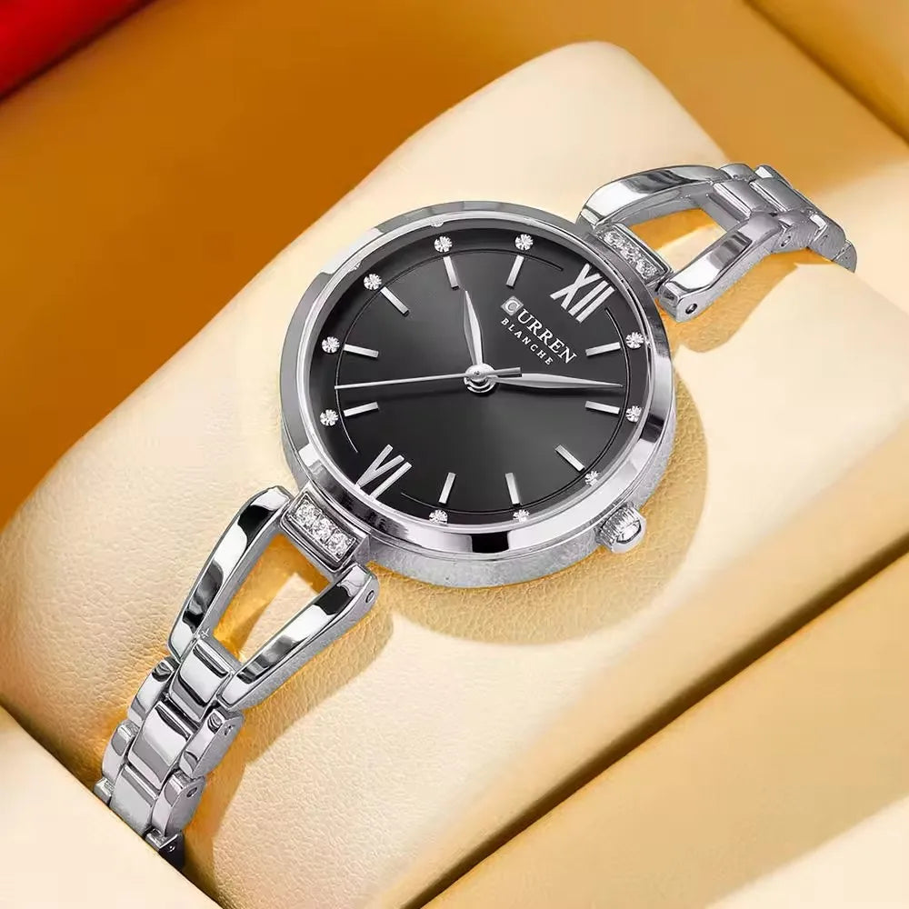 CURREN 9092 Luxury Bracelet Women's Watches Elegant Gold High Quality Stainless Steel Waterproof Female Quartz Wrist Watch