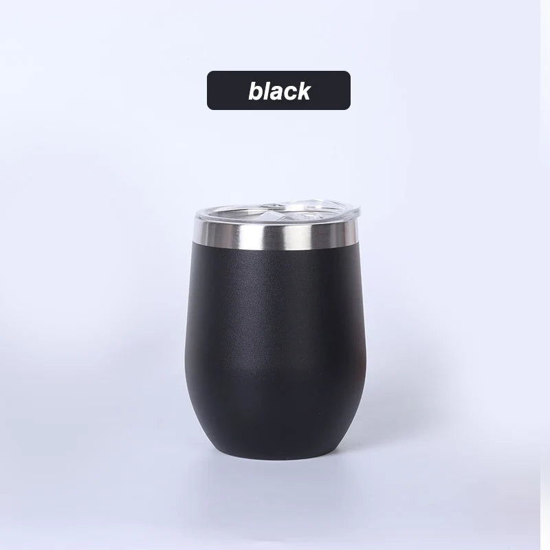 Professional Oem Factory Customizable 12oz Egg Shaped Double Wall Vacuum Stainless Steel Wine Tumbler With Own Personalized Logo