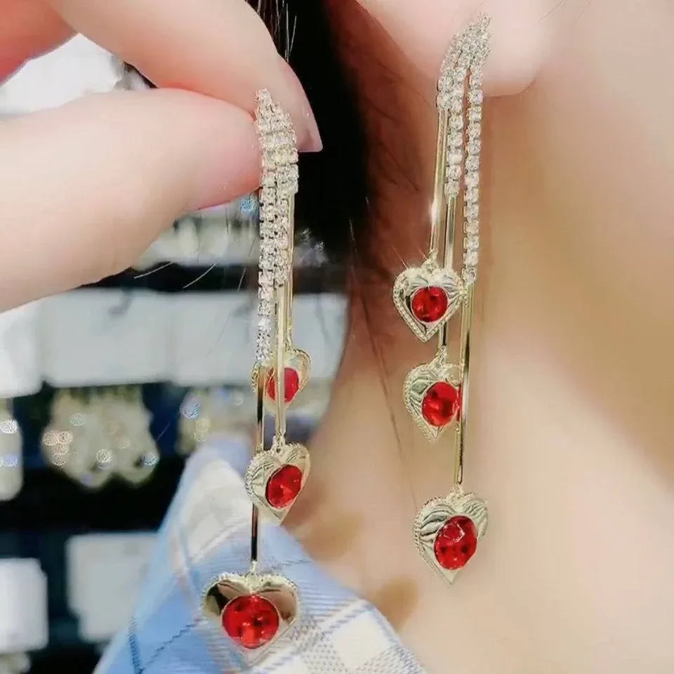 Trendy Women Geometric Big Hoop Earrings Resin Crystal Bling Hoop Earrings Custom Color Exaggerated Gold Earring for Girls