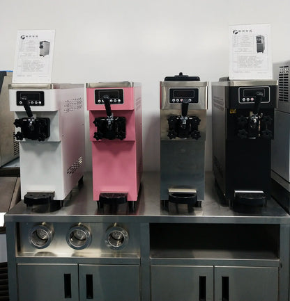Yinshuo Pink Single-Head Soft Ice Cream Machine Mini Commercial Soft Serve Maker