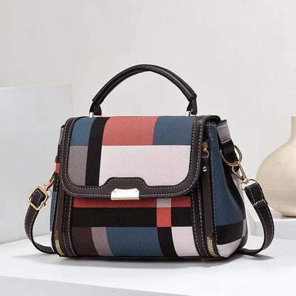 2024 New Contrast Color Small Bag Lingge Trendy Versatile One Shoulder Casual Crossbody Bag19907