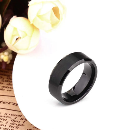 OAHLAN 4/6/8mm Black Ceramic Ring Brushed Comfort Fit Couple Wedding Band Engagement Rings Men Women Fashion Jewelry Size4-15