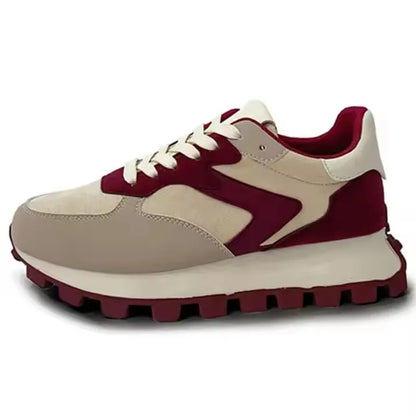 Breathable Lace-up Height Increasing Breathable PU Running Shoes Casual Sneaker for Women Wholesales 327