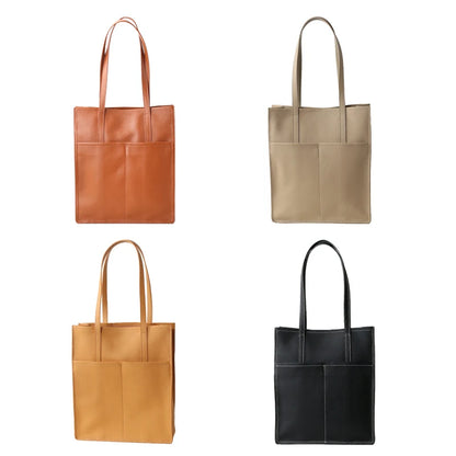 Women Luxury Full Grain Genuine Real Leather Bag Tote Shopping Laptop  Cowhide Handbag for Lady Shoulder Custom Logo
