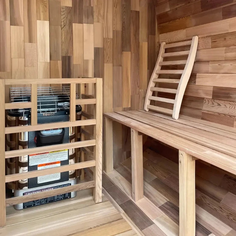 Popular Outdoor Cedar Solid Wood Cube Sauna Traditional Finnish Sauna Steam Heated for comfort and Relaxation