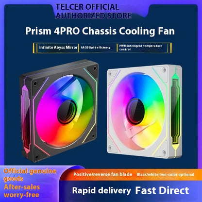 TEUCER PRO 12CM ARGB Shuang Synchronous Mute 4th Generation Family Chassis Ball Bearing Plastic Computer Case Cooling Fan