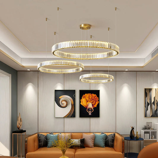 Nordic Style Custom LED Crystal Chandelier for High Ceilings Adjustable Height for Restaurant Villa Hotel Lobby Decor