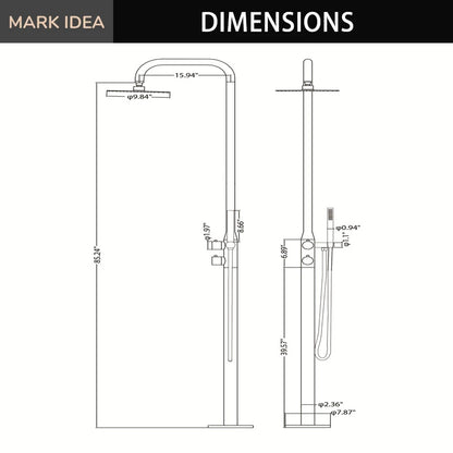 Matte Black Brass Outdoor Shower Faucet Set Freestanding Poolside Outdoor Shower Faucet Freestanding Outdoor Shower Mixer