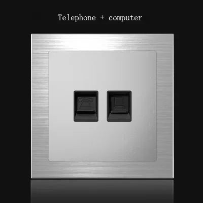 1 Way Light Switch Any Click Household Silver Aluminum Alloy Panel Switch Socket 90V-250V
