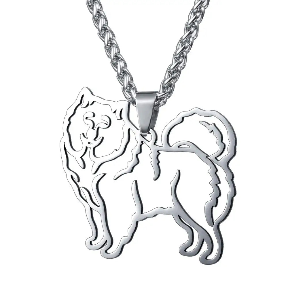 Samoyed Sammy by Bjelkier Stainless Steel Dog Pendant Necklace Fashionable Accessory Made in China