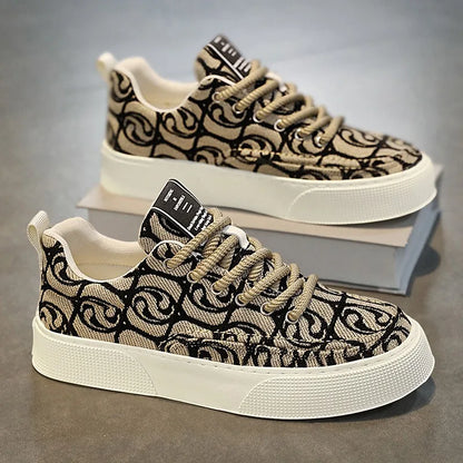 High Top Classic Canvas Shoes for Men's Breathable Flat Bottomed Men's Casual Canvas Shoes