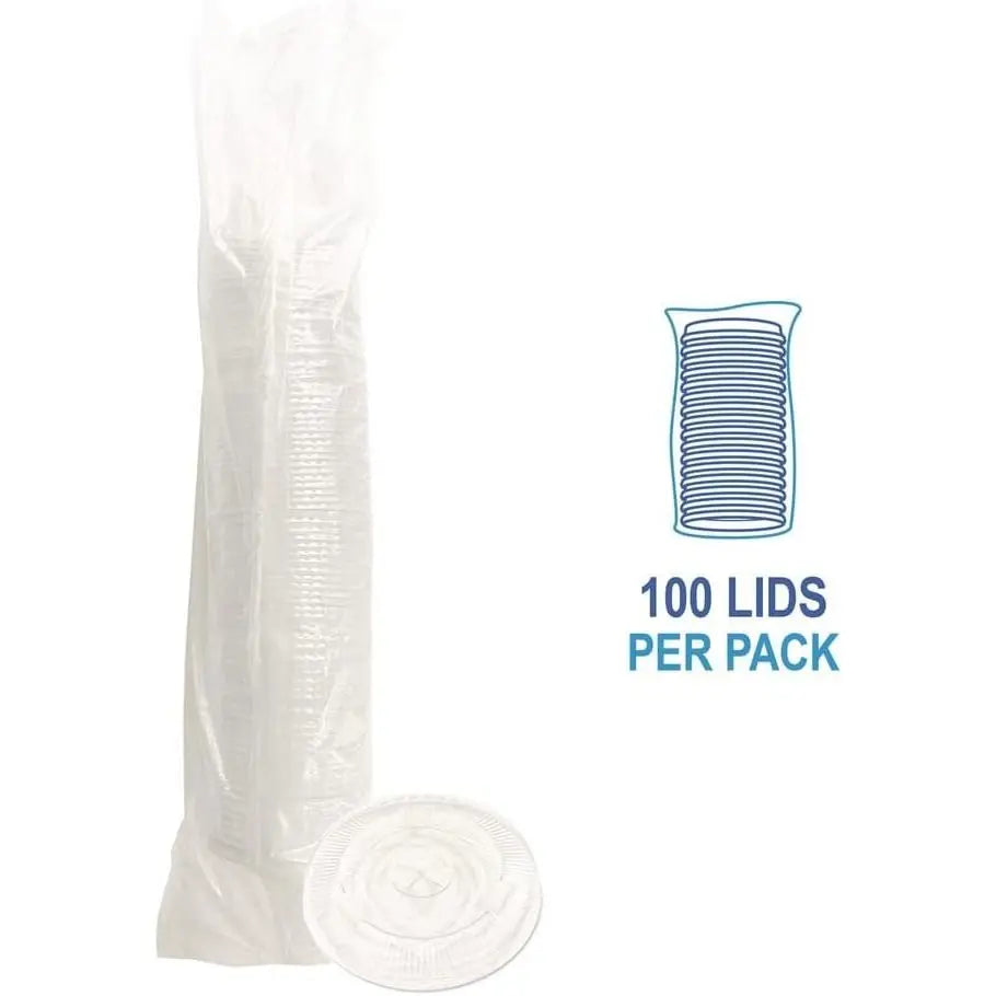 Boardwalk BWKNPET912STRAPK Disposable Crystal-Clear Cold Cup Lids 9 Oz. to 12 Oz. with Straw-Slot Clear (100/Pack) B0F8PLC2HC