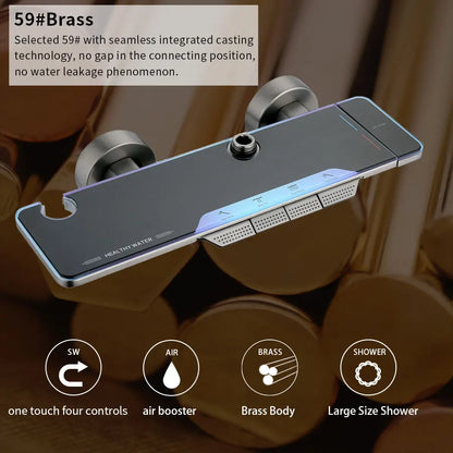 With Brass Piano Keys 4 Mode Faucet and Shower Rod Extension for Hotel, Home Bathrooms.stainless Faucet 12 Inch Shower Head