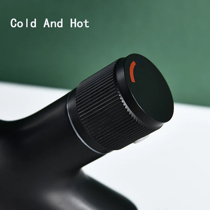 Touchless Ceramic Valve Core Modern Deck Mount Single Hole Brass Blackened Basin Taps Bathroom Faucet 3-Year Warranty Single