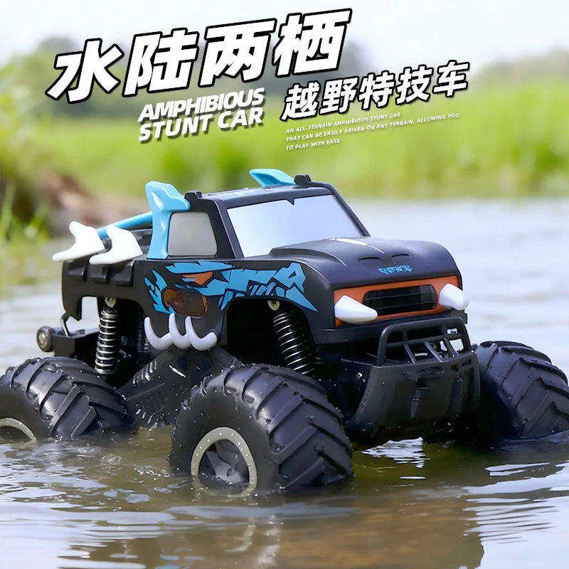 2.4G Four-wheel Drive Remote Control Car, Children's Toy Car, Electric Drifting Racing Car, Amphibious Remote Control Off-road