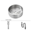 Modern Hotel Vanity Vessel Sink Stainless Steel Brushed Pop Drain Featuring Stylish Single Hole Drainer Easy Clean Eco-Friendly
