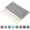 Wholesale Turkish Jacquard Cotton Rectangle Kitchen Towel Quick-Dry Embroidered Tassel Design Floral Pattern Home Bath Use