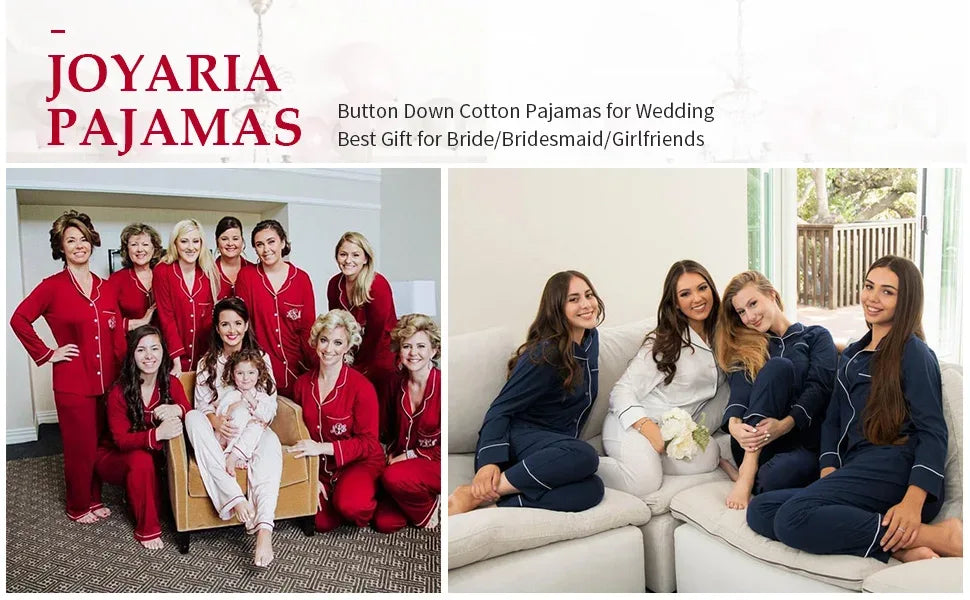 Joyaria Pajama Sets Women Long Sleeve Sleepwear Button Down Pj Pants Set Soft Bamboo Female Night Suit PJS Women Pyjamas Femmes