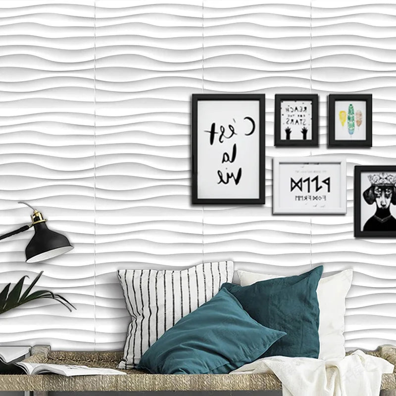 Irini Waterproof Fireproof ECO-Friendly Paintable 3D PVC Wall Panels Geometric Pattern Modern Design for Living Room Household