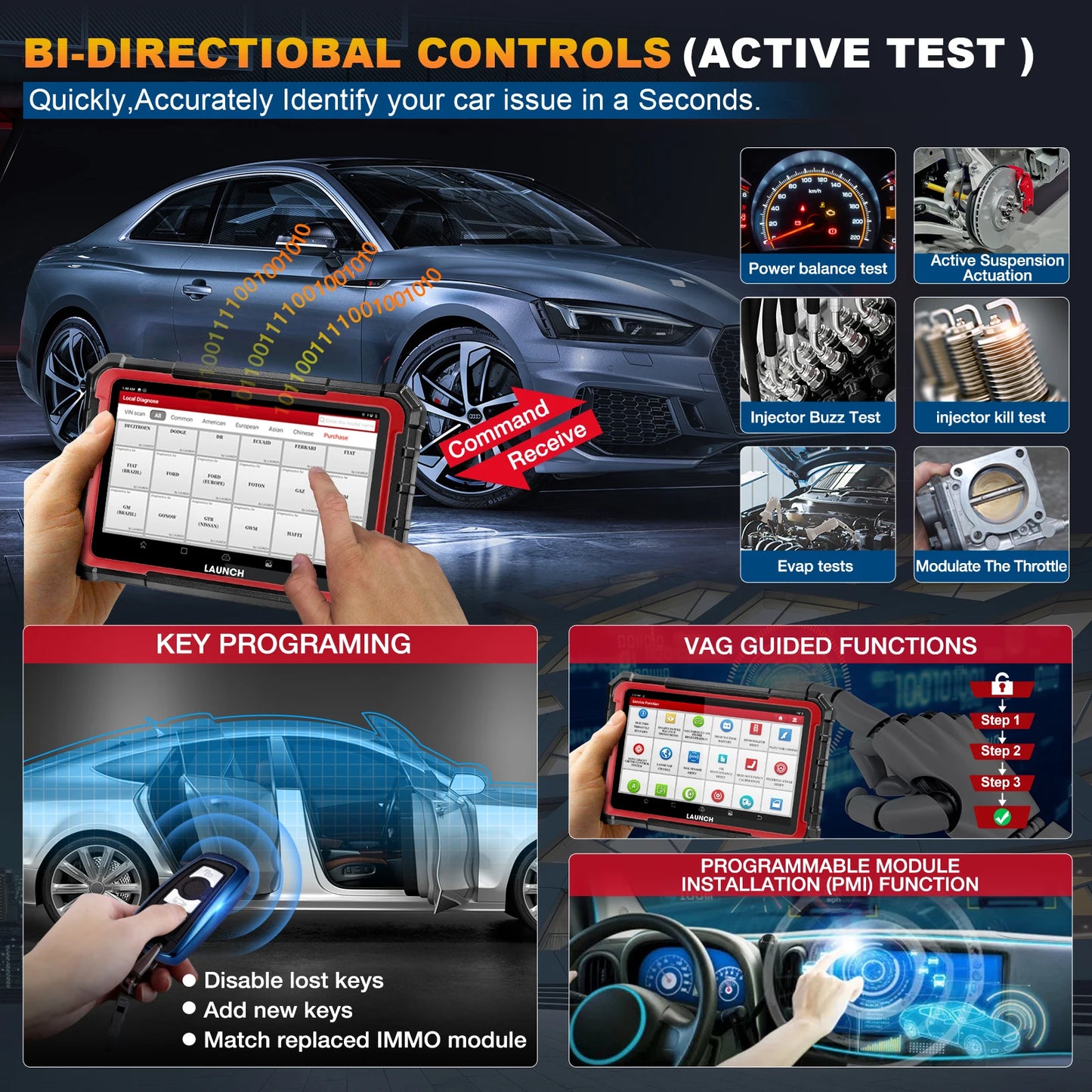 Launch X431 PRO ELITE PROS ELITE Bi-directional Auto Fault Code Reader OBD2 Scanner Car Diagnostic Tool