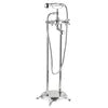 Freestanding Floor Mounted Shower Bathtub Faucet with Dual Handle Brass Construction Modern Design Hotel Use Bronze Finish