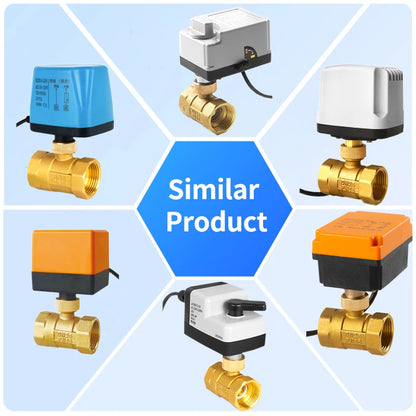 DN15 DN20  3-way Two Wire One Control Electric Ball Valve DC9-24V AC110V- 220V  Brass Motorized Control Actuator  Ball Valve