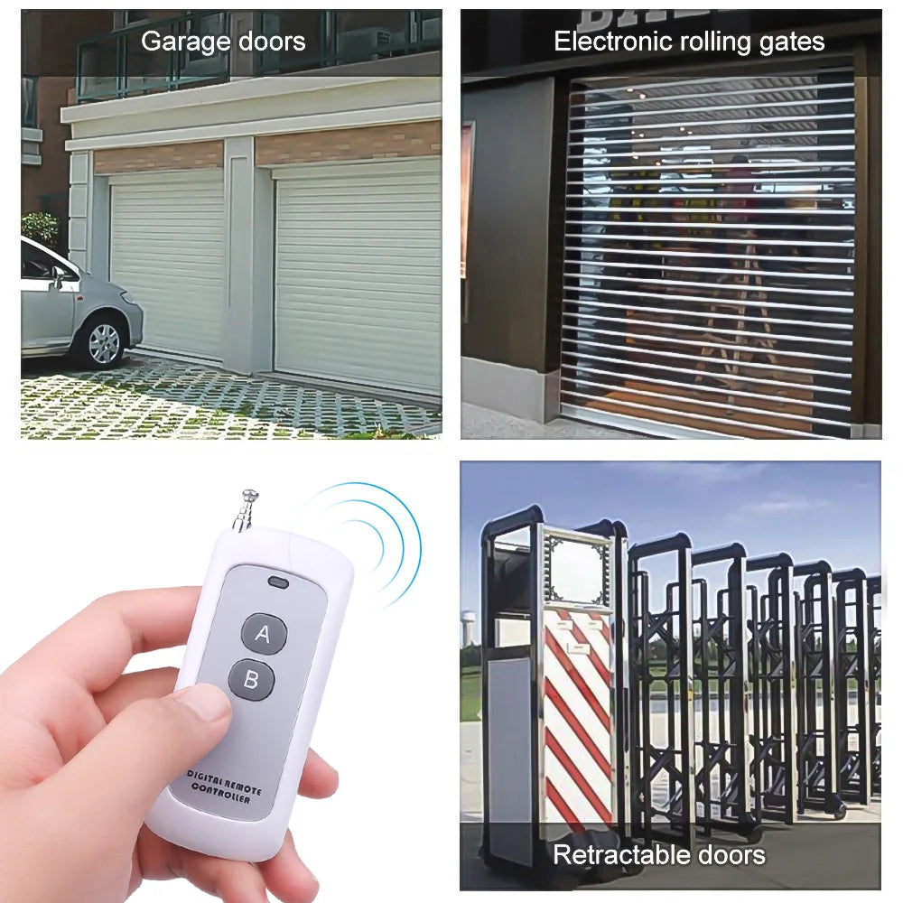 433Mhz Wireless RF Remote Control 1527 Learning Code Transmitter 2  Keys Long Range for Smart Home Garage Door Opener