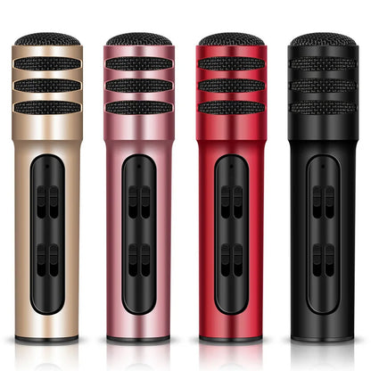 FREE Sample Professional BGN-C7 Dual Mobile Phone Karaoke Live Singing Microphone Built-in Sound Card Condenser Microphones