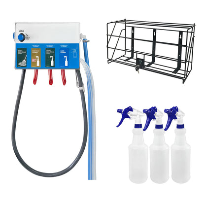 8134-7970  4-products Spray Bottle&Mop Bucket, Chemical Proportioner with Locking Cage