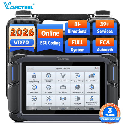 2026 New USA Warehouse VD70 Key Fob Programmer Automotive Immo Car Key Tool Universal Full System Diagnostic Tool with 39+ Reset
