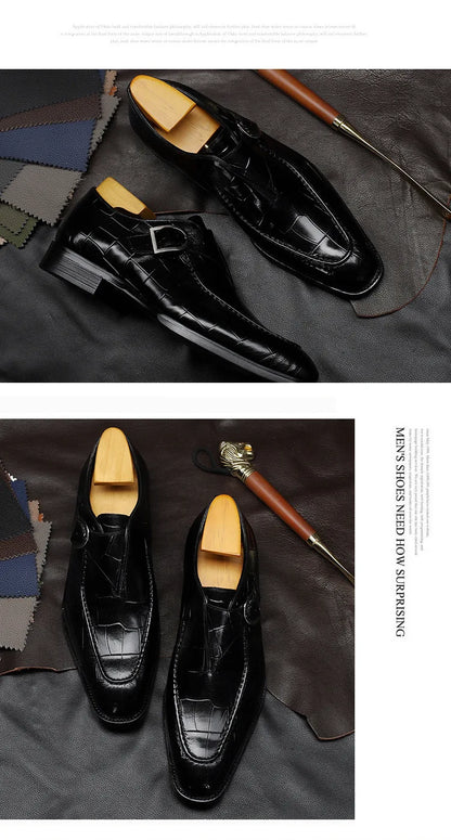 ClassicPattern Business Flat Shoes Men Designer Formal Dress Leather Shoes Men's Loafers Valentine Gifts Shoes
