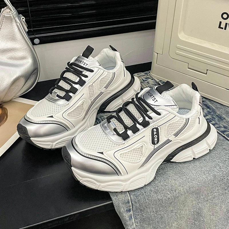 2024 Versatile Dad Shoes Spring and Summer New Casual Shoes for Women  Mesh Soft Bottom Instagram Trendy Running Sneakers