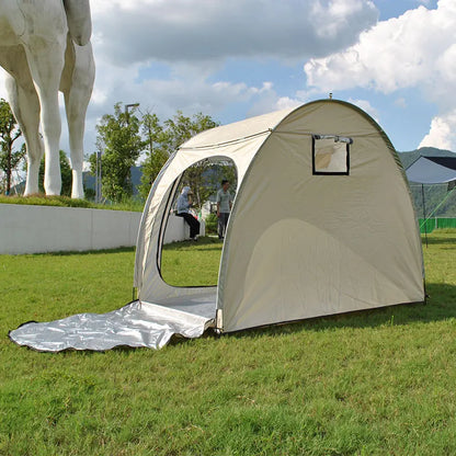 Portable Foldable Bike Storage Shed Tent Double Doors for 3-4 Bikes Outdoor Bicycle Cover Shelter Carry Bag for Home One Bedroom