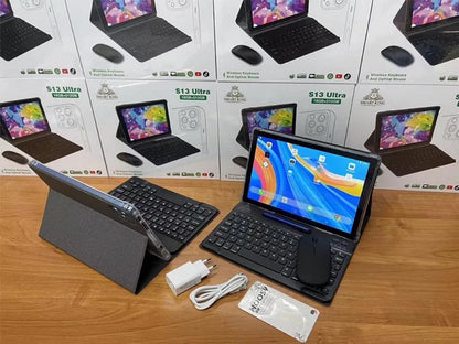 2GB RAM 32GB ROM Android 13 GPS 2 in 1 Tablet with Keyboard Mouse Octa Core Processor 10.1 Inch HD IPS Screen 5G Wifi Tablet PC