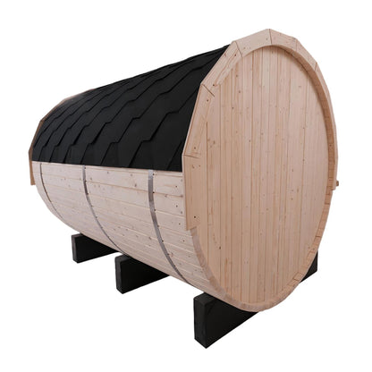 10% Off Waterproof White Pine Sauna Barrel Promotional Sauna Room Outdoor for 6-8 Persons With Heater and Interior Decoration