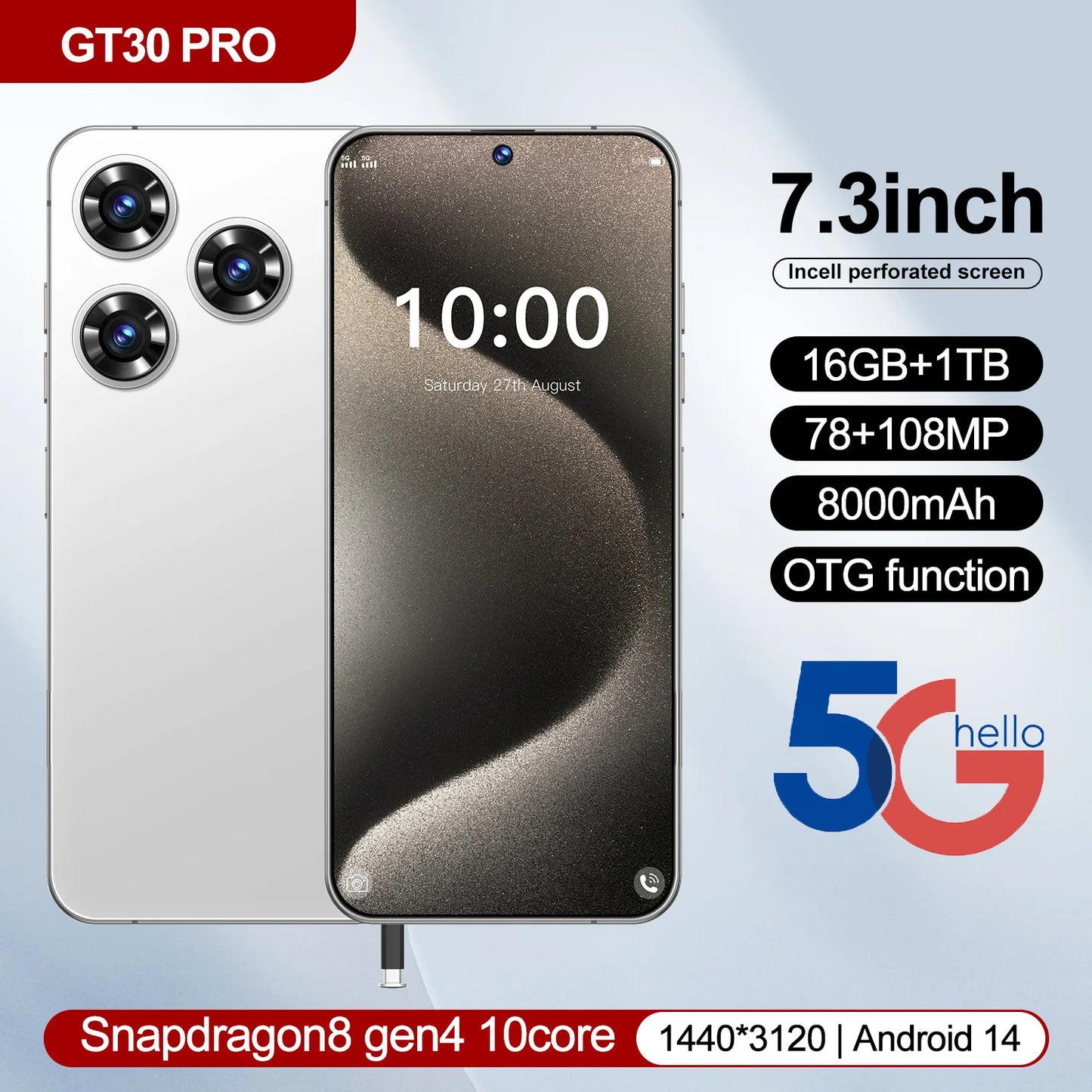 RTS 2025 New Original Infinix Unlocked 5G GT30 PRO Telephone 16g+512GB Android Gaming Mobile Phone Cellphone Smartphone GT20 Pro