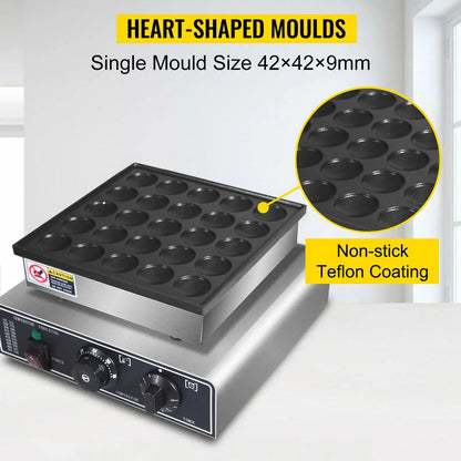 Electric Dutch Mini Pancakes Machine 50 Pancake Maker Generic Stainless Steel Nonstick Mini Pancakes Machine