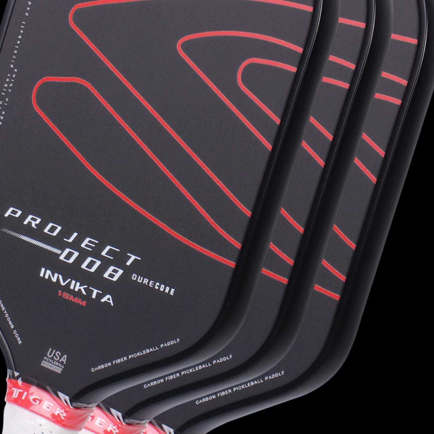 Pickleball Racket Carbon Fiber Surface Polypropylene Honeycomb Core USAPA Approved Portable Outdoor
