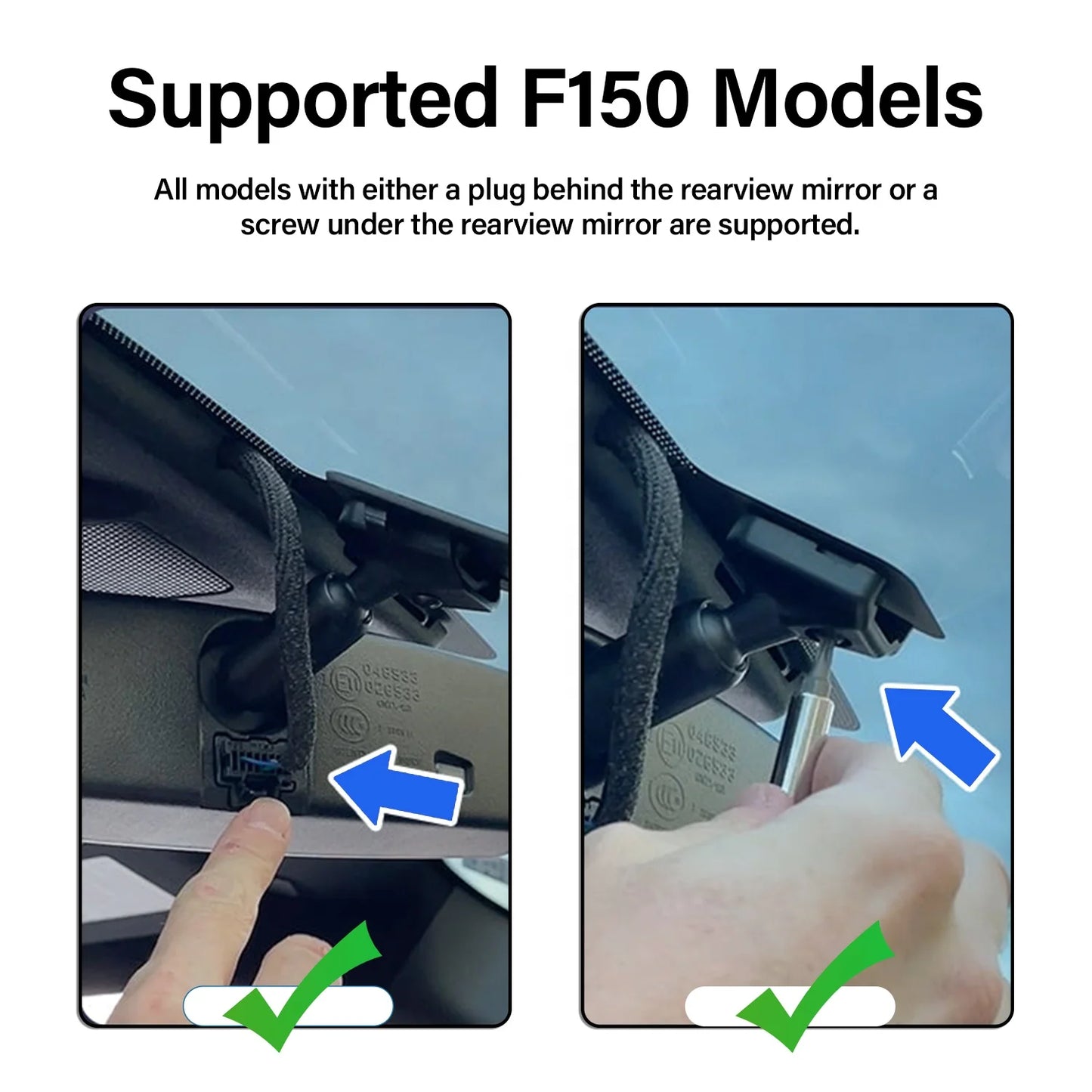 Dash Cam 4K 2160P UHD Custom Fit F-150 F-250 RAPTOR 2021-2025 Loop Recording G-sensor App Control WIFI Car Black Box Dual Lens