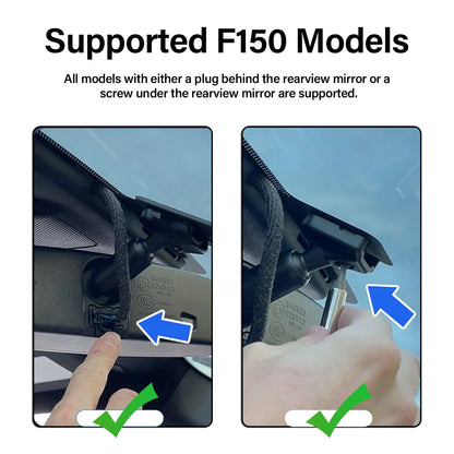 Dash Cam 4K 2160P UHD Custom Fit F-150 F-250 RAPTOR 2021-2025 Loop Recording G-sensor App Control WIFI Car Black Box Dual Lens