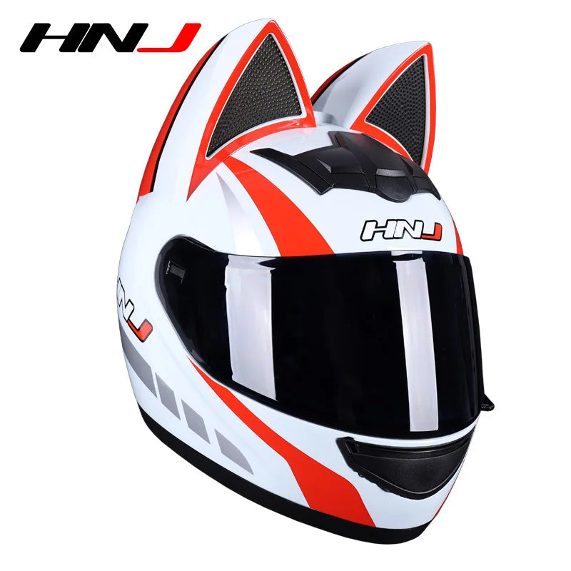 Fashionable Motorefit Motorcycle Car Ear Helmet Women Moto Full Face Motorbike Helmet Motocross Catwoman Helmet with Cat Ear