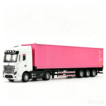 In Stock 1/50 Diecast Truck Model Toys Simulation Transport Heavy Vehicle Pull Back Container Full Alloy Metal Toy Car for Boy