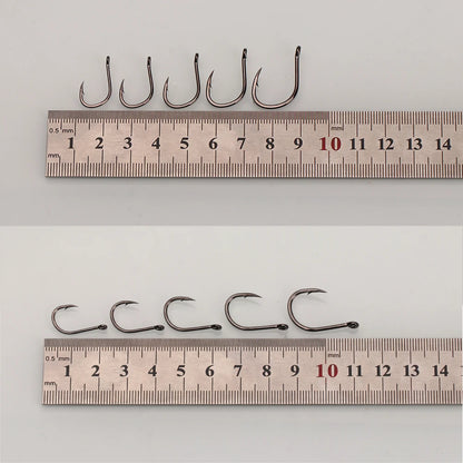 11#-15# Sea Fishing Single Hooks Pipe Hook Handle Short Shank Offset Tip Forged Carbon Steel Black Nickel Barbed Single Hook