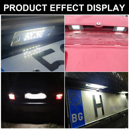 2x For Audi A3 8L S3 Sportback A4 S4 B5 Avant A5 S5 Car Rear LED License Number Plate Light 12V White 6000k SMD Auto Tail Lamp