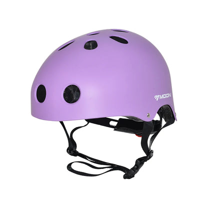 MOON MTV12 CE EN1078 ABS+EPS Integrated Protective Skateboard Helmet Adjustable Strap 11-15 Air Vents Unisex Sport Skating